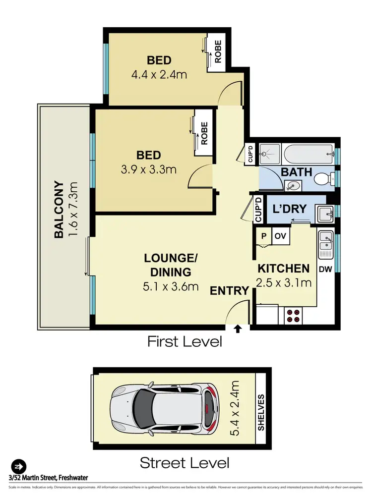 Floorplan of Homely apartment listing, 3/52 Martin Street, Freshwater NSW 2096