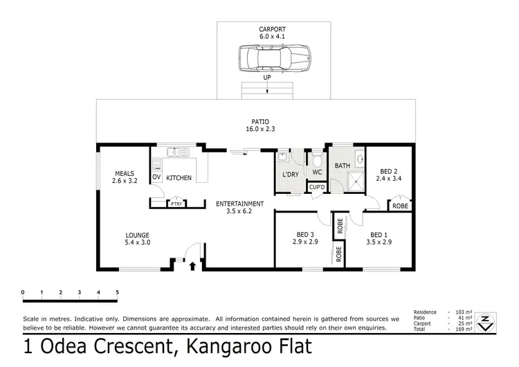 Floorplan of Homely house listing, 1 Odea Crescent, Kangaroo Flat VIC 3555