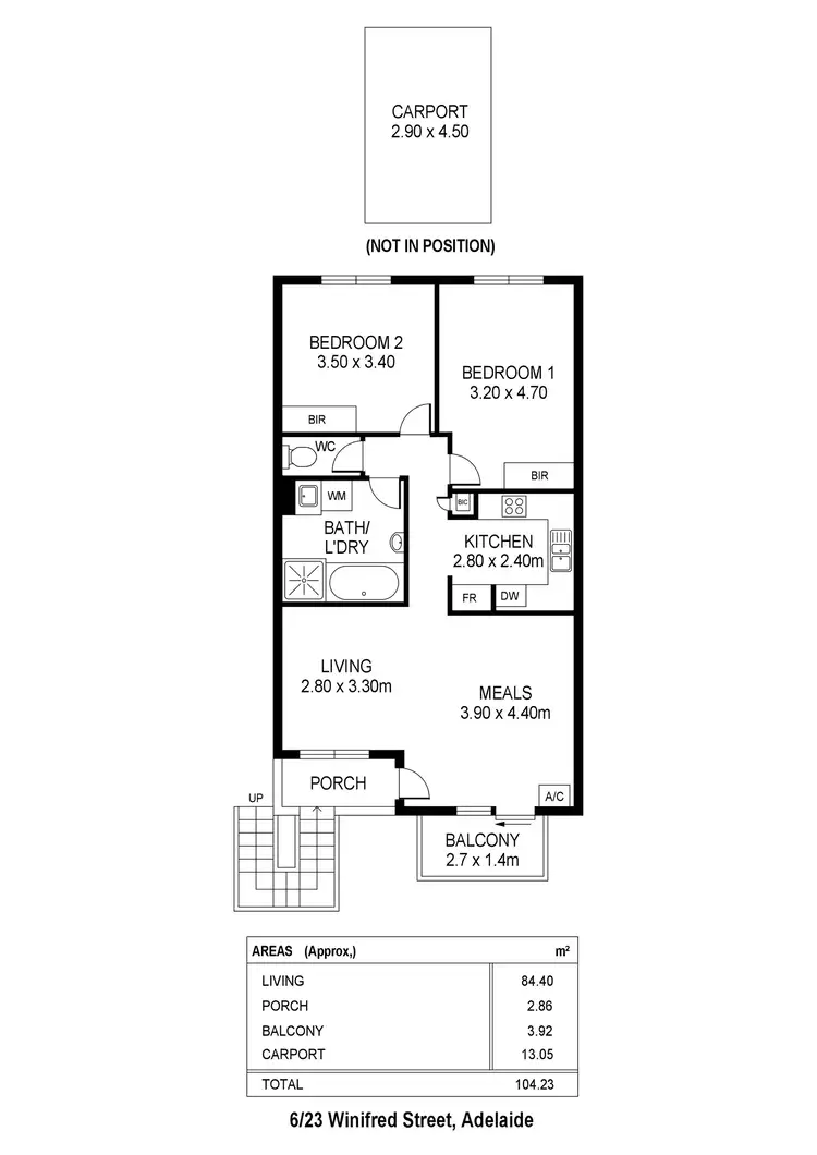 Floorplan of Homely unit listing, 6/23 Winifred Street, Adelaide SA 5000