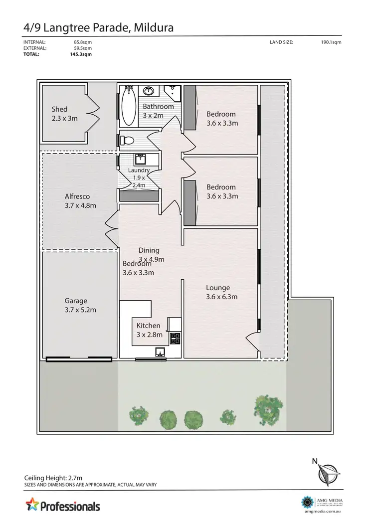 Floorplan of Homely townhouse listing, Unit 4/9 Langtree Parade, Mildura VIC 3500