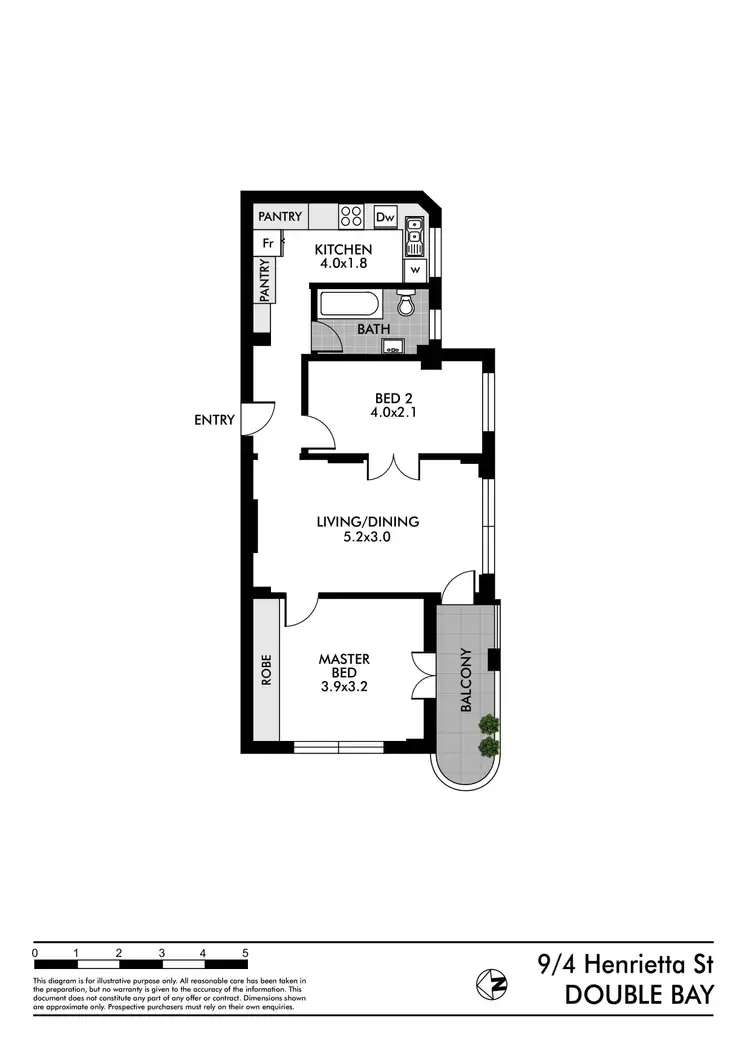 Floorplan of Homely unit listing, 9/4 Henrietta Street, Double Bay NSW 2028