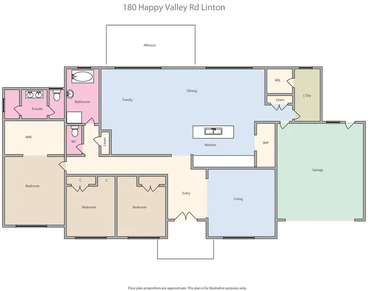 Floorplan of Homely house listing, 180 Happy Valley Road, Linton VIC 3360