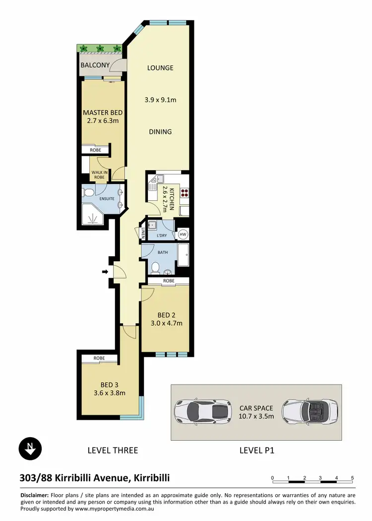 Floorplan of Homely apartment listing, 303/88 Kirribilli Avenue, Kirribilli NSW 2061