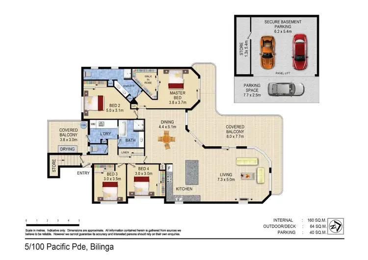 Floorplan of Homely unit listing, 5/100 Pacific Parade, Bilinga QLD 4225