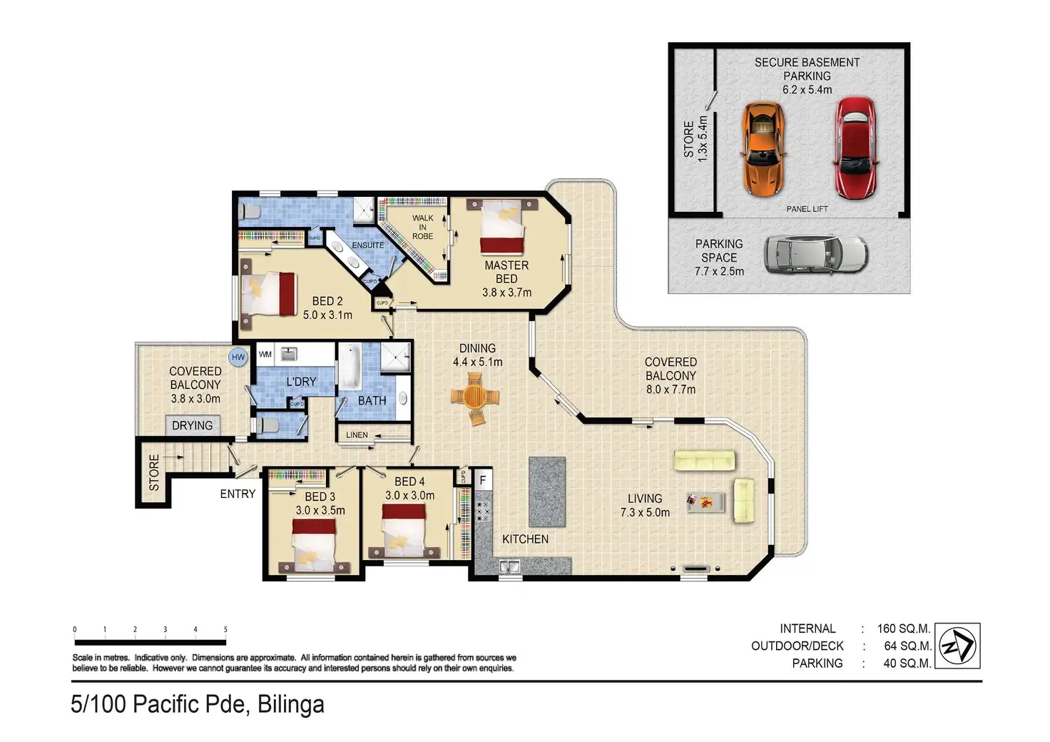 Floorplan of Homely unit listing, 5/100 Pacific Parade, Bilinga QLD 4225