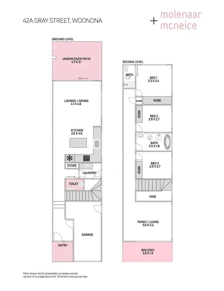 Floorplan of Homely semi-detached listing, 42a Gray Street, Woonona NSW 2517