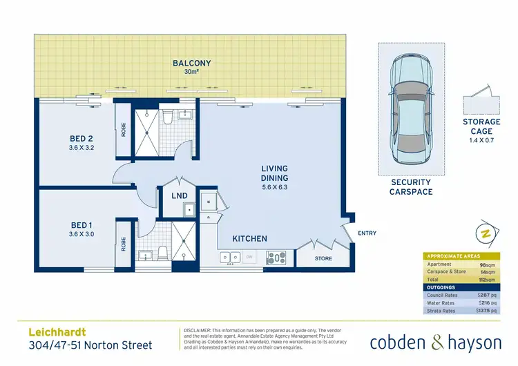 Floorplan of Homely apartment listing, 304/47-51 Norton Street, Leichhardt NSW 2040