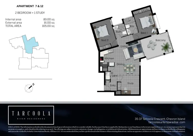 Floorplan of Homely apartment listing, 7/35-37 Tarcoola Crescent, Chevron Island QLD 4217