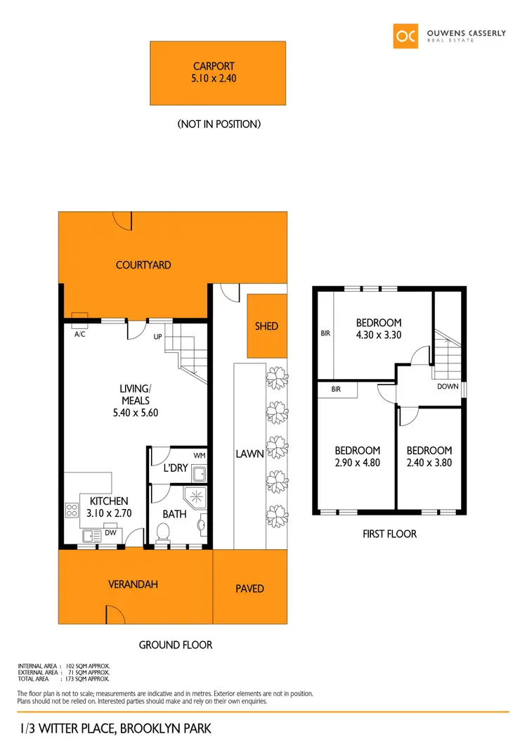 Floorplan of Homely townhouse listing, 1/3 Witter Place, Brooklyn Park SA 5032