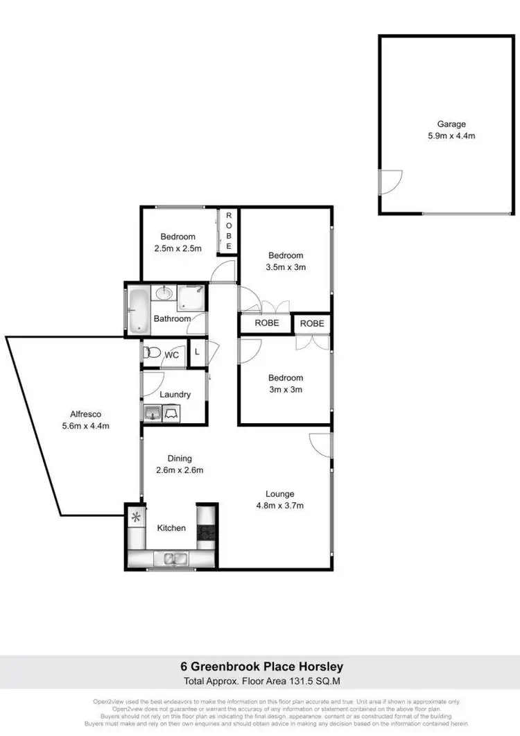 Floorplan of Homely house listing, 6 Greenbrook Place, Horsley NSW 2530