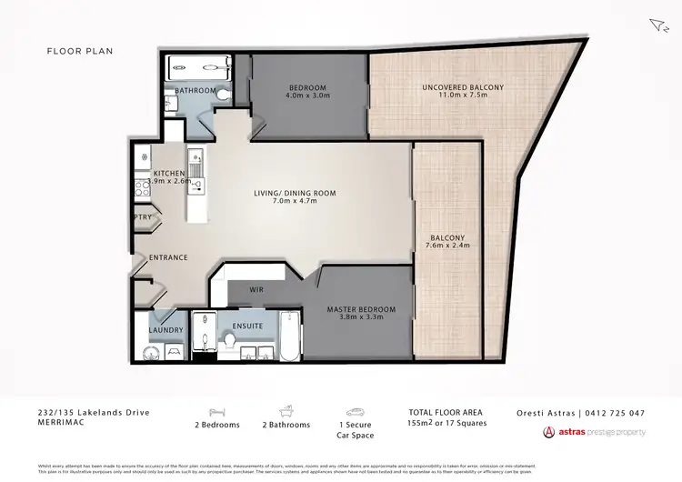 Floorplan of Homely unit listing, 232/135 Lakelands Dr Drive, Merrimac QLD 4226