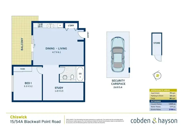 Floorplan of Homely apartment listing, 15/54a Blackwall Point Road, Chiswick NSW 2046