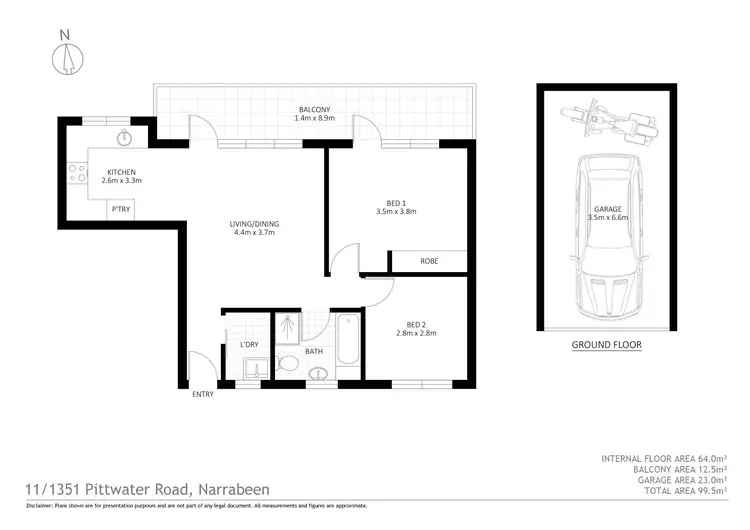Floorplan of Homely unit listing, 11/1351 Pittwater Road, Narrabeen NSW 2101