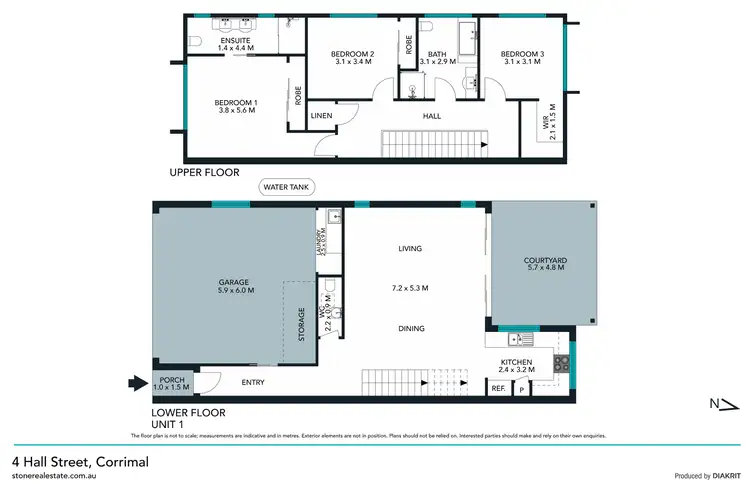 Floorplan of Homely townhouse listing, 1/4 Hall Street, Corrimal NSW 2518