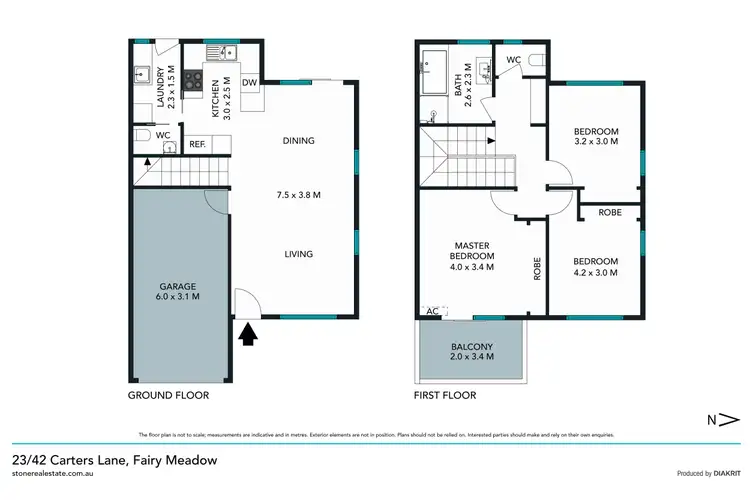 Floorplan of Homely townhouse listing, 23/42 Carters Lane, Fairy Meadow NSW 2519