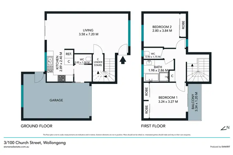 Floorplan of Homely townhouse listing, 3/100 Church Street, Wollongong NSW 2500