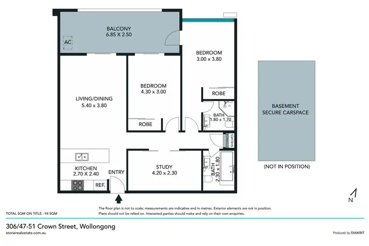 Floorplan of Homely apartment listing, 306/47-51 Crown Street, Wollongong NSW 2500
