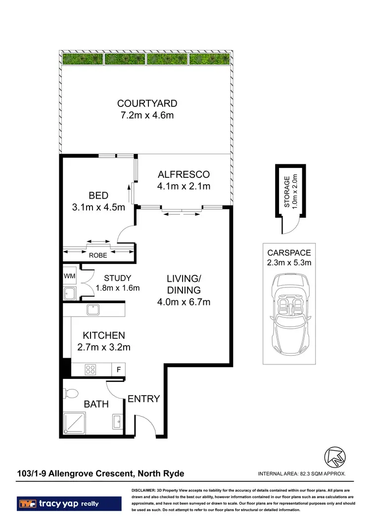 Floorplan of Homely apartment listing, A103/1-9 Allengrove Crescent, North Ryde NSW 2113