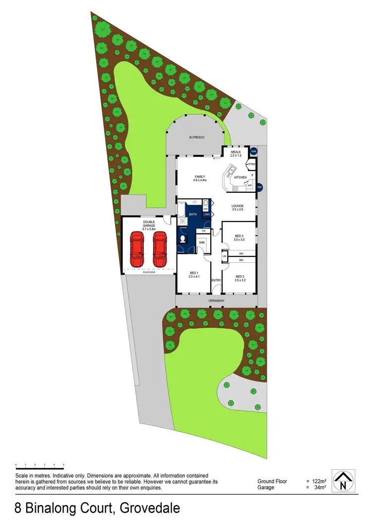 Floorplan of Homely house listing, 8 Binalong Court, Grovedale VIC 3216