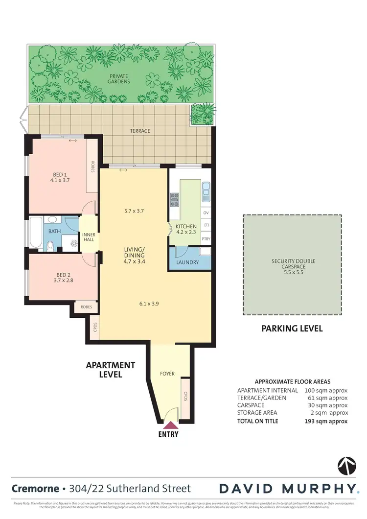 Floorplan of Homely apartment listing, 304/22 Sutherland Street, Cremorne NSW 2090