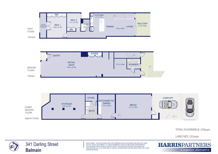 Floorplan of Homely house listing, 341 Darling Street, Balmain NSW 2041