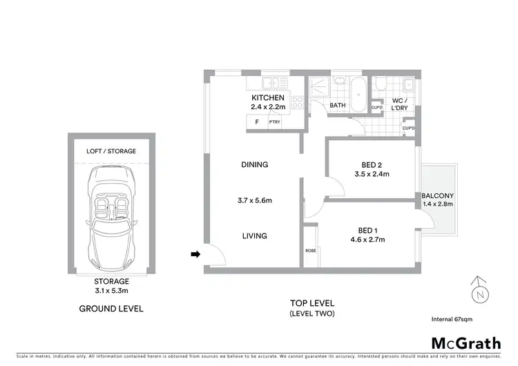 Floorplan of Homely apartment listing, 6/65 Elouera Road, Cronulla NSW 2230