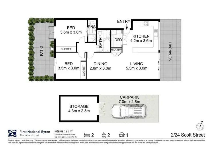 Floorplan of Homely unit listing, 2/24 Scott Street, Byron Bay NSW 2481