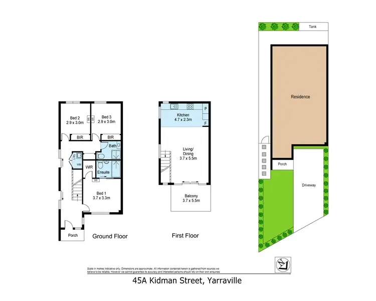 Floorplan of Homely townhouse listing, 45a Kidman Street, Yarraville VIC 3013