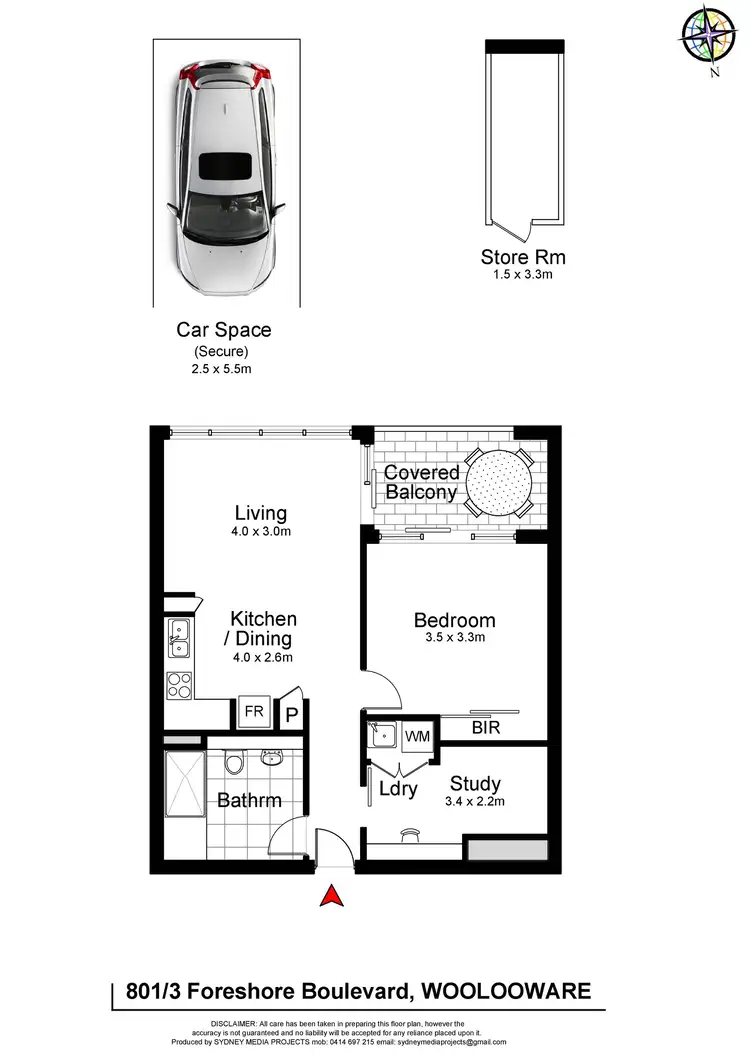 Floorplan of Homely apartment listing, 801/3 Foreshore Boulevard, Woolooware NSW 2230