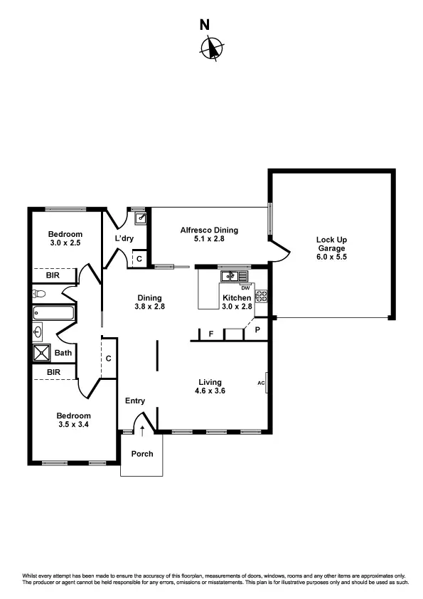 Floorplan of Homely unit listing, 2/70 Rose Street, Altona VIC 3018