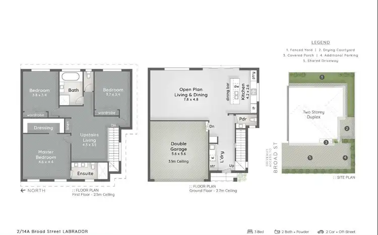 Floorplan of Homely semi-detached listing, 2/14a Broad Street, Labrador QLD 4215