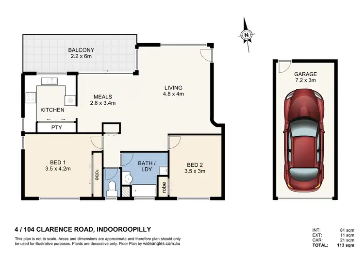 Floorplan of Homely unit listing, 4/104 Clarence Road, Indooroopilly QLD 4068