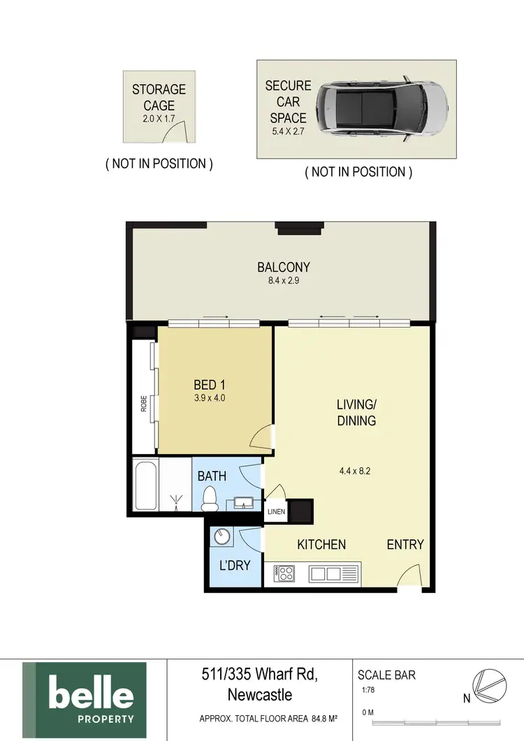 Floorplan of Homely apartment listing, 511/335 Wharf Road, Newcastle NSW 2300