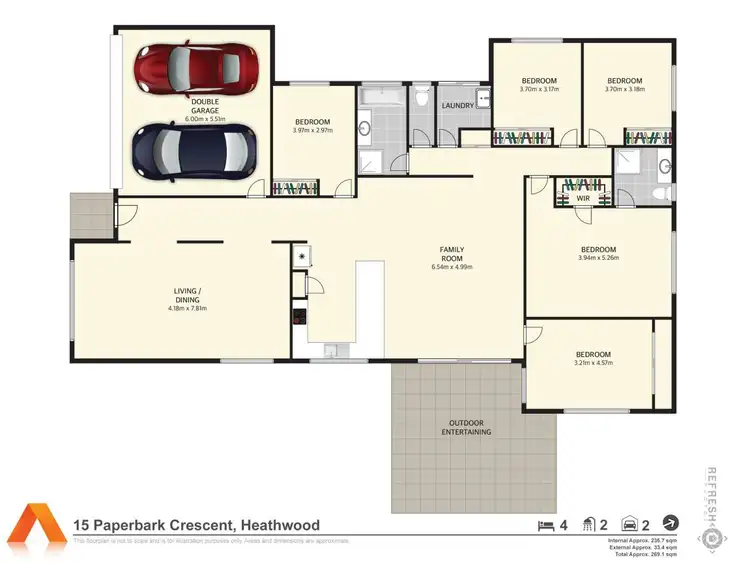 Floorplan of Homely house listing, 15 Paperbark Crescent, Heathwood QLD 4110