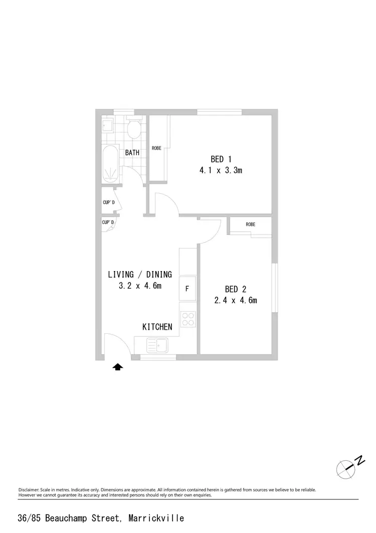 Floorplan of Homely apartment listing, 36/85 Beauchamp Street, Marrickville NSW 2204