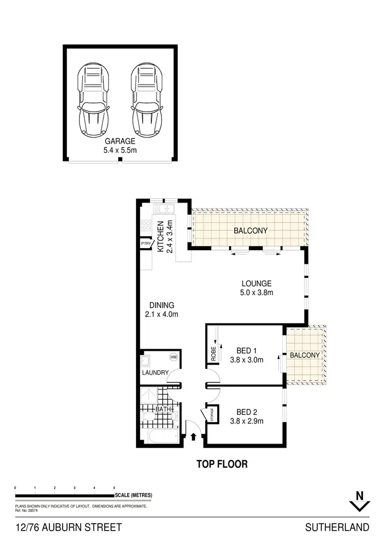 Floorplan of Homely apartment listing, 12/76-78 Auburn Street, Sutherland NSW 2232