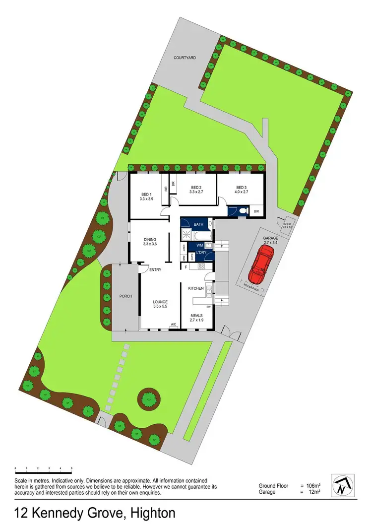 Floorplan of Homely house listing, 12 Kennedy Grove, Highton VIC 3216