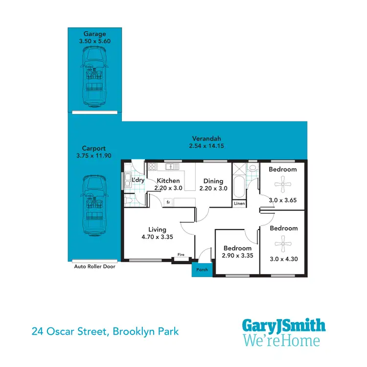 Floorplan of Homely house listing, 24 Oscar Street, Brooklyn Park SA 5032
