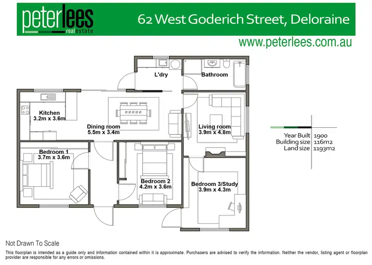 Floorplan of Homely house listing, 62 West Goderich Street, Deloraine TAS 7304