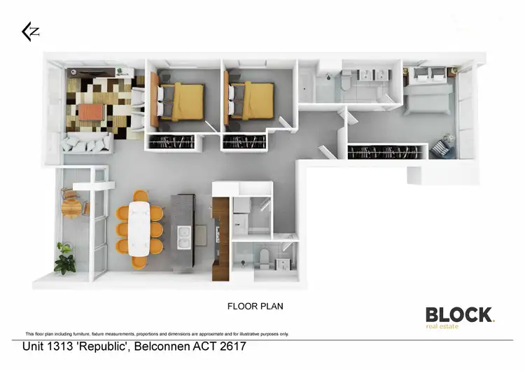 Floorplan of Homely apartment listing, 1313/6 Grazier Lane, Belconnen ACT 2617