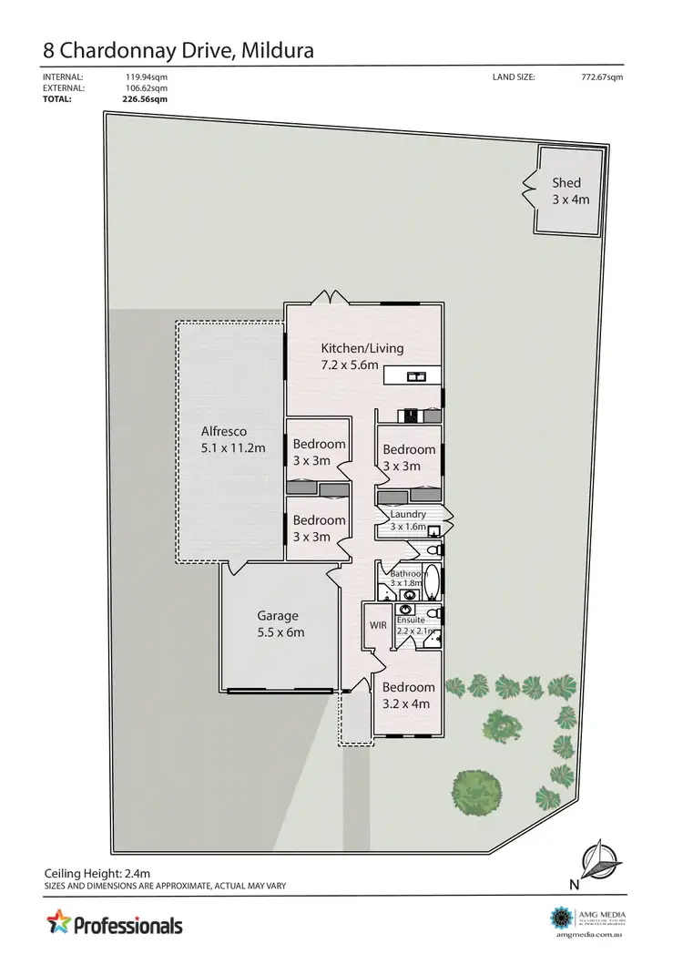 Floorplan of Homely house listing, 8 Chardonnay Drive, Mildura VIC 3500