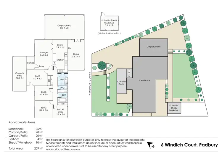 Floorplan of Homely house listing, 6 Windich Court, Padbury WA 6025