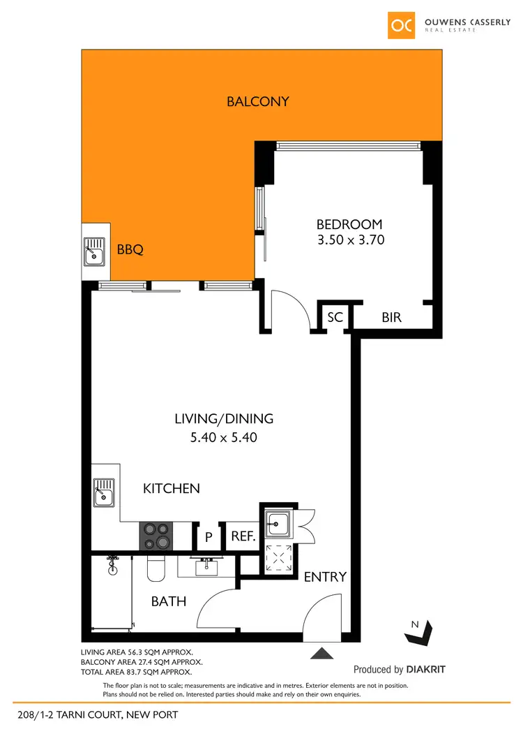 Floorplan of Homely apartment listing, 208/1-2 Tarni Court, New Port SA 5015