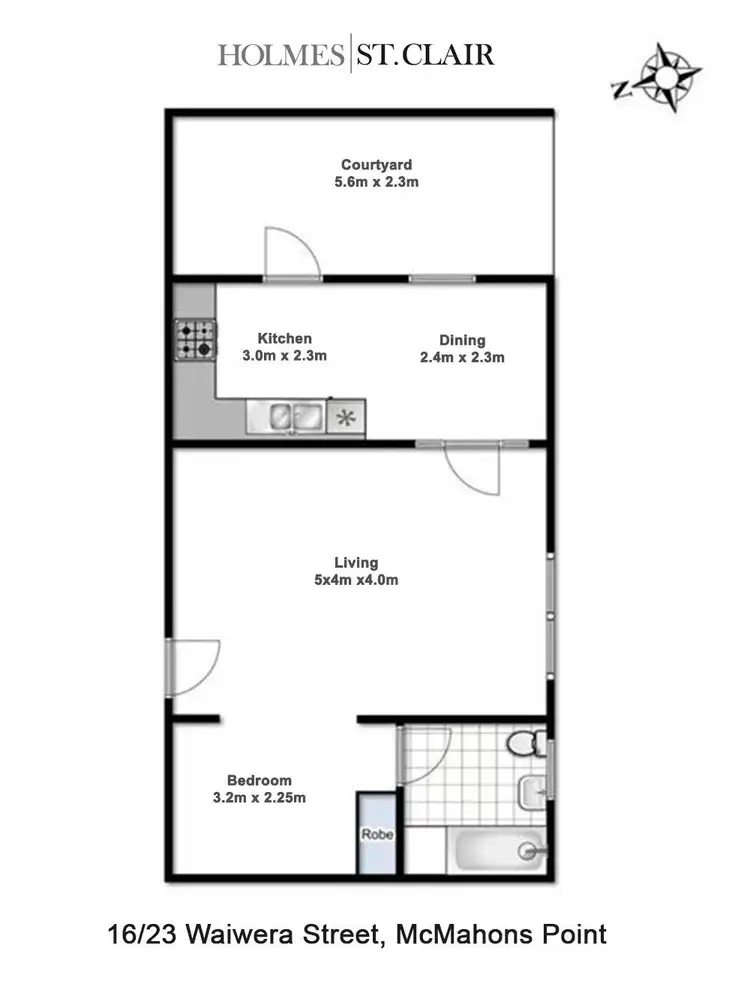 Floorplan of Homely apartment listing, 16/23 Waiwera Street, Mcmahons Point NSW 2060