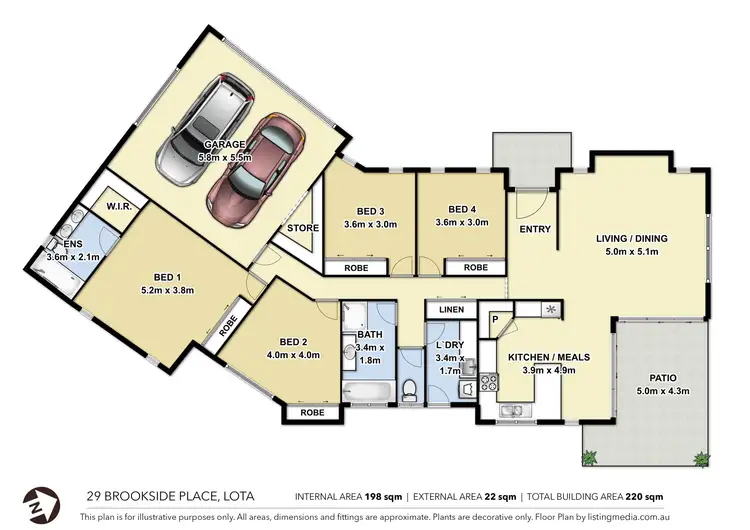 Floorplan of Homely house listing, 29 Brookside Place, Lota QLD 4179