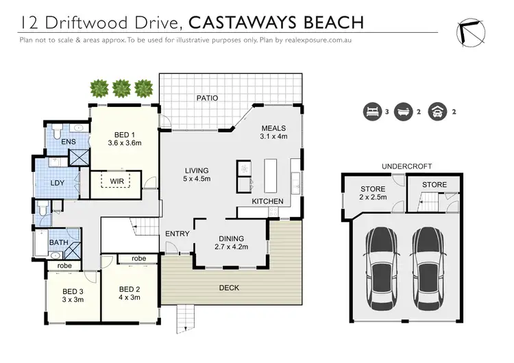 Floorplan of Homely house listing, 12 Driftwood Drive, Castaways Beach QLD 4567