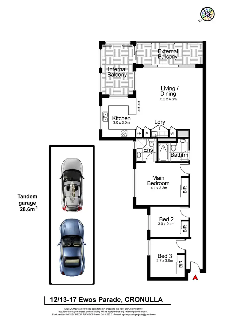 Floorplan of Homely apartment listing, 12/13-17 Ewos Parade, Cronulla NSW 2230