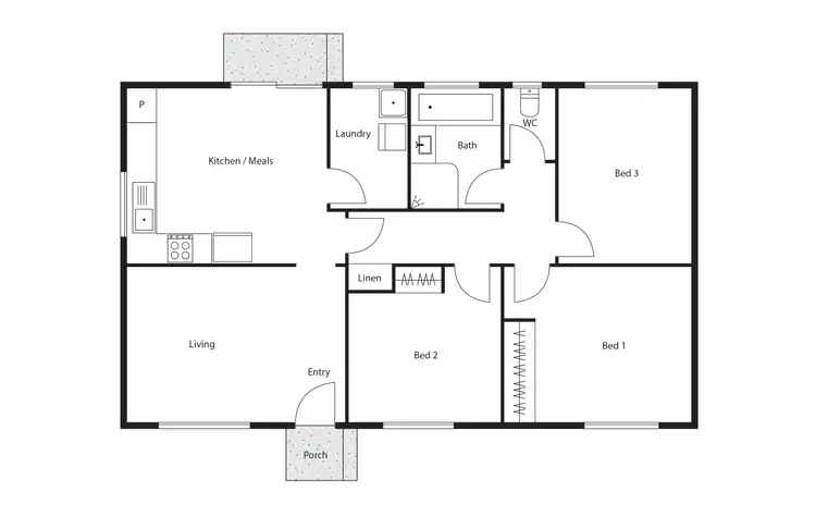 Floorplan of Homely semi-detached listing, 65A Pennington Crescent, Calwell ACT 2905