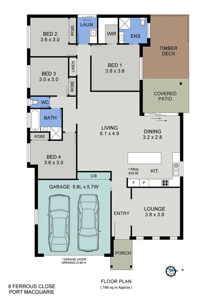 Floorplan of Homely house listing, 8 Ferrous Close, Port Macquarie NSW 2444