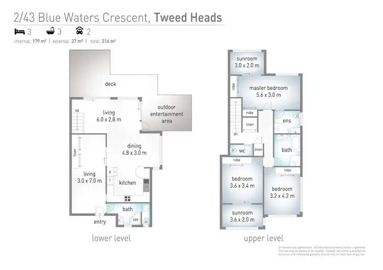Floorplan of Homely semi-detached listing, 2/43 Blue Waters Crescent, Tweed Heads West NSW 2485